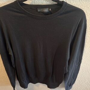 Ralph Lauren Classic Black Cotton Crewneck Sweater women’s Large Minimalist